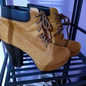 Brown boot heels
